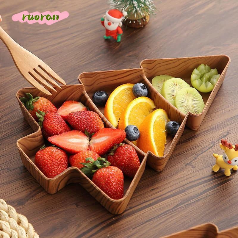 Ins Style High Value Christmas Tree Fruit Bowl Dried Fruit Nut Storage Tray Festive Home Decor Picnic Supplies