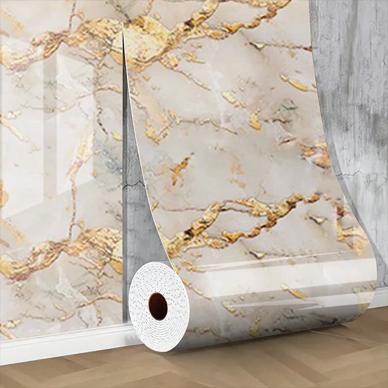 Self adhesive faux tile wall sticker wallpaper waterproof pvc sheet for living room bedroom household indoor wall decoration