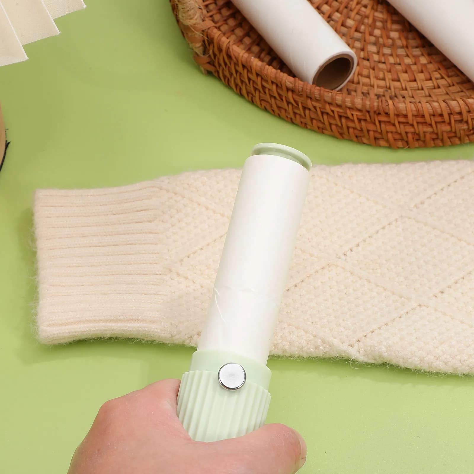 1Set Lint Remover for Clothes Mini Travel Lint Roller Pet Hair Remover Reusable Sticky Roller for Furniture Portable Tool