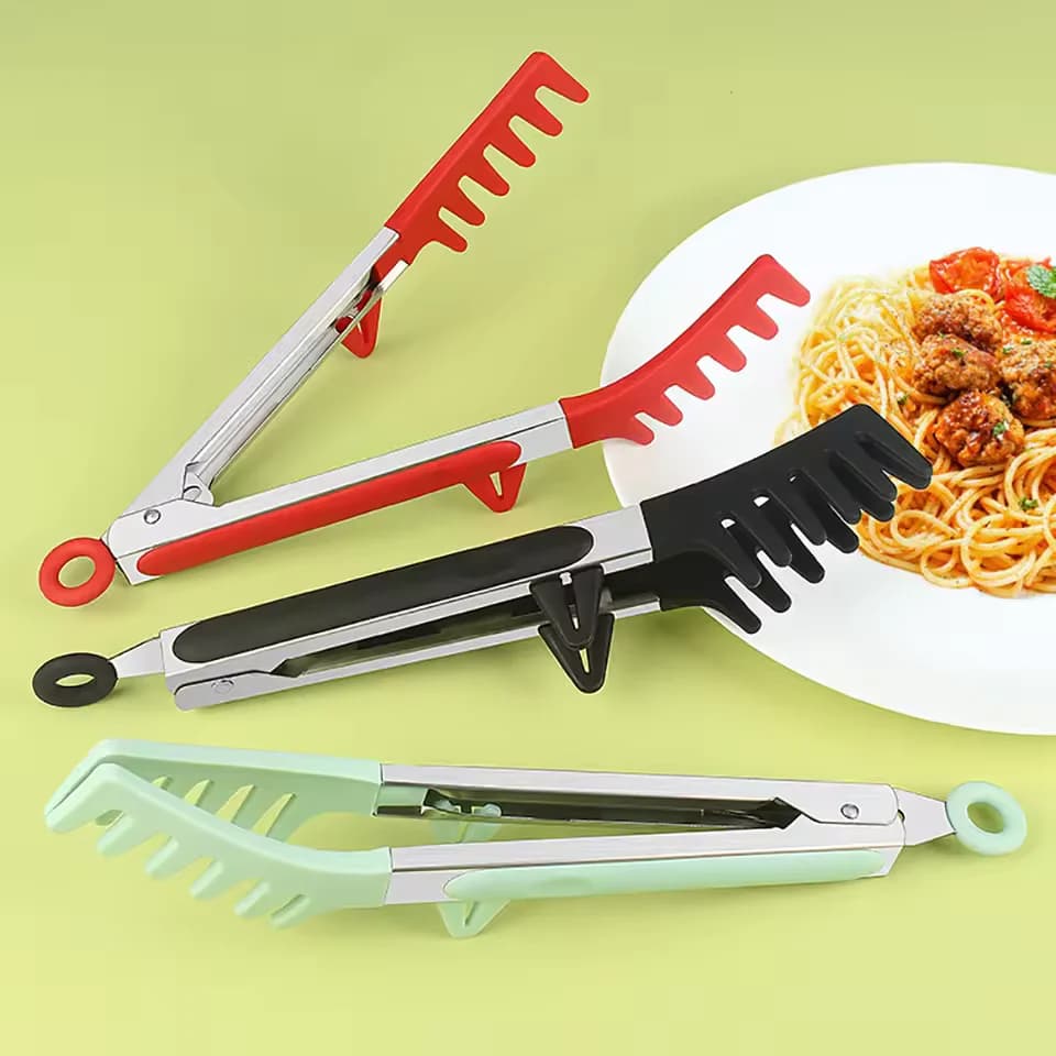 Spaghetti Clip Anti-scalding Handle Silicone Noodle Tongs Non-slip for Household Kitchen Tools and Food Clips Kitchen Outdoor