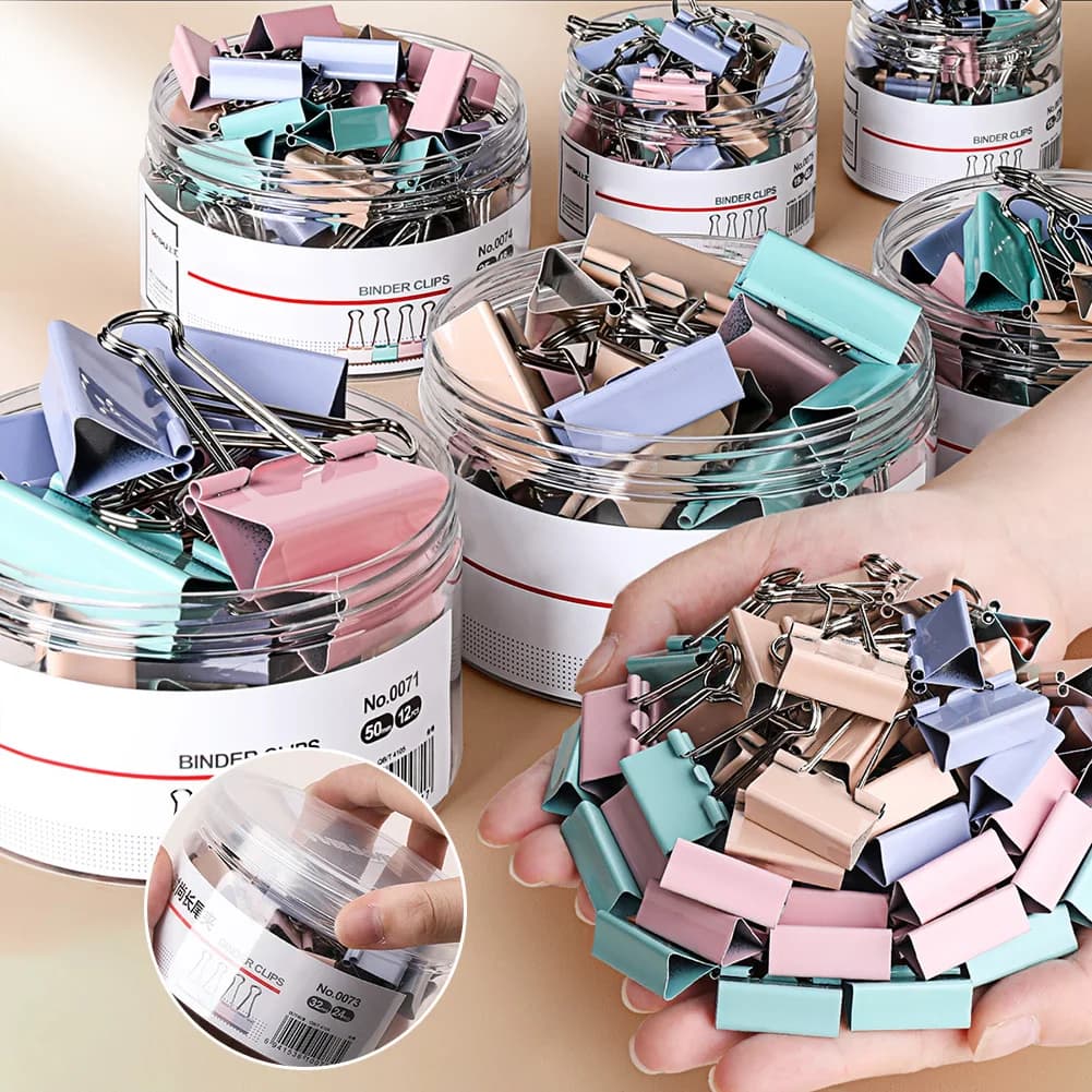 Clip Arcobaleno per Raccoglitori, Fermagli per Documenti a Presa Forte, Kit di Organizzazione per Aule Scolastiche e Uffici, Forniture per Studenti