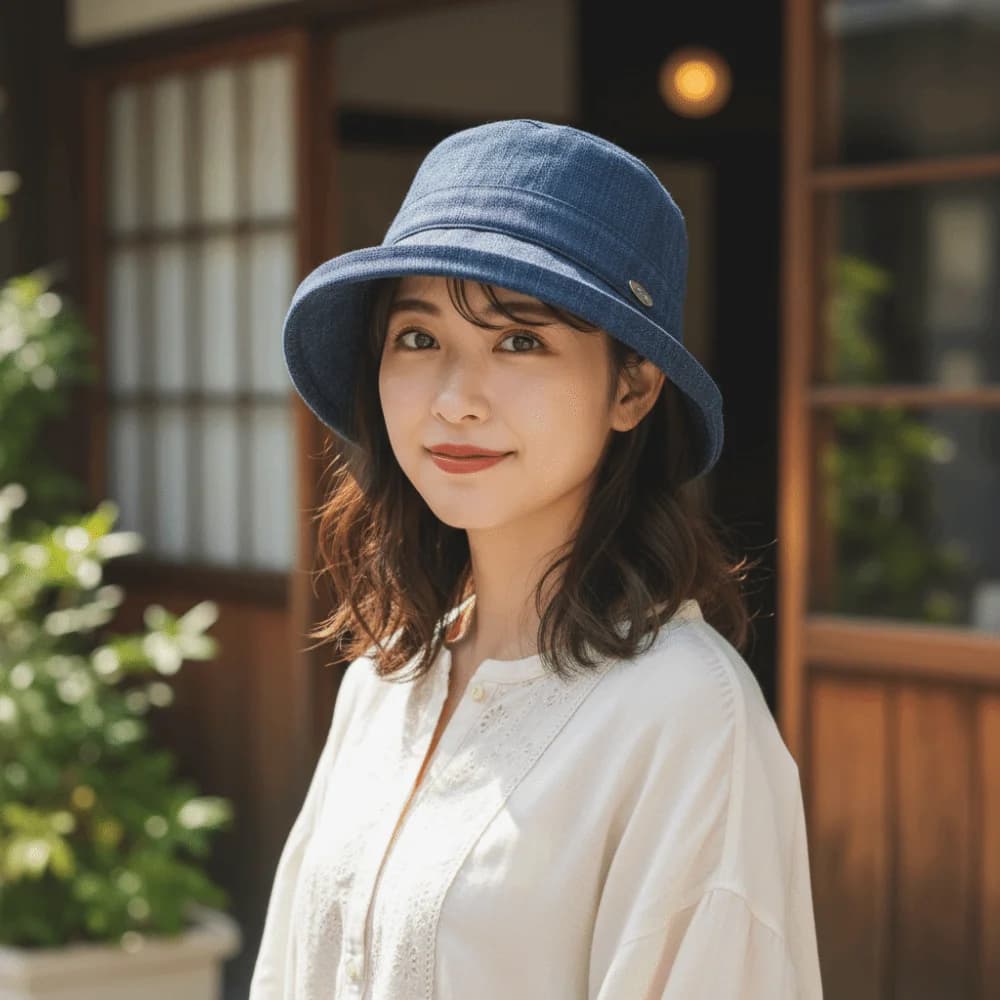 Cappello da Pescatore da Donna con Bordo Arrotolato, Tinta Unita, Traspirante, Estivo, Protezione Solare, Tesa Larga, Visiera Parasole, per Escursionismo