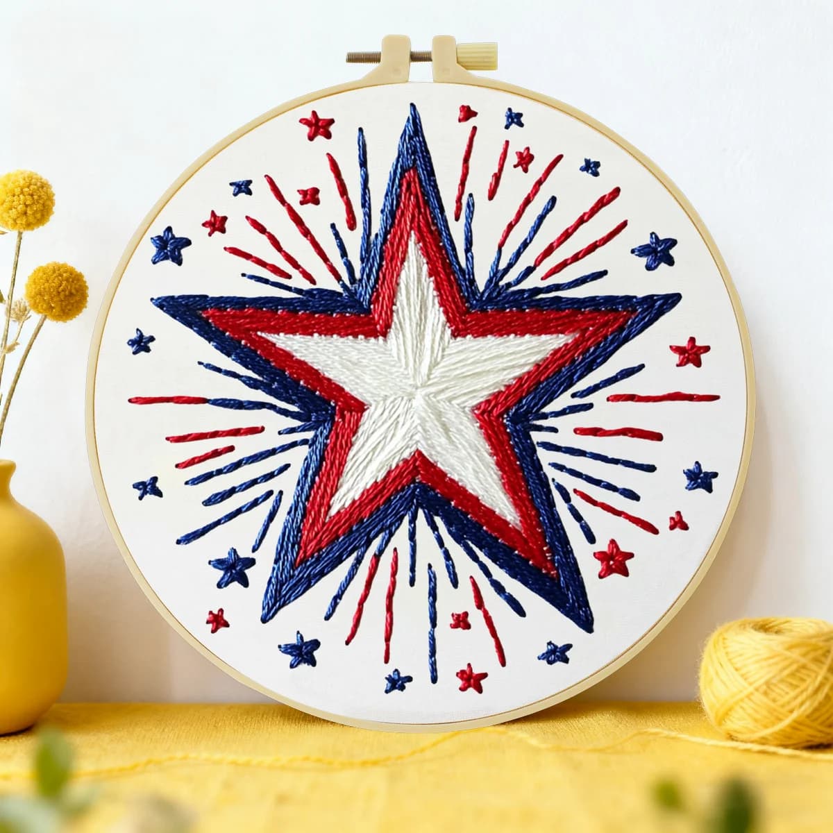 1 pz 20X20 CM/15X15 CM 7.87/6.3 pollici stella Ricamo Starter Kit FAI DA TE kit di ricamo FAI DA TE manualidades Ago Arte Cucito arte