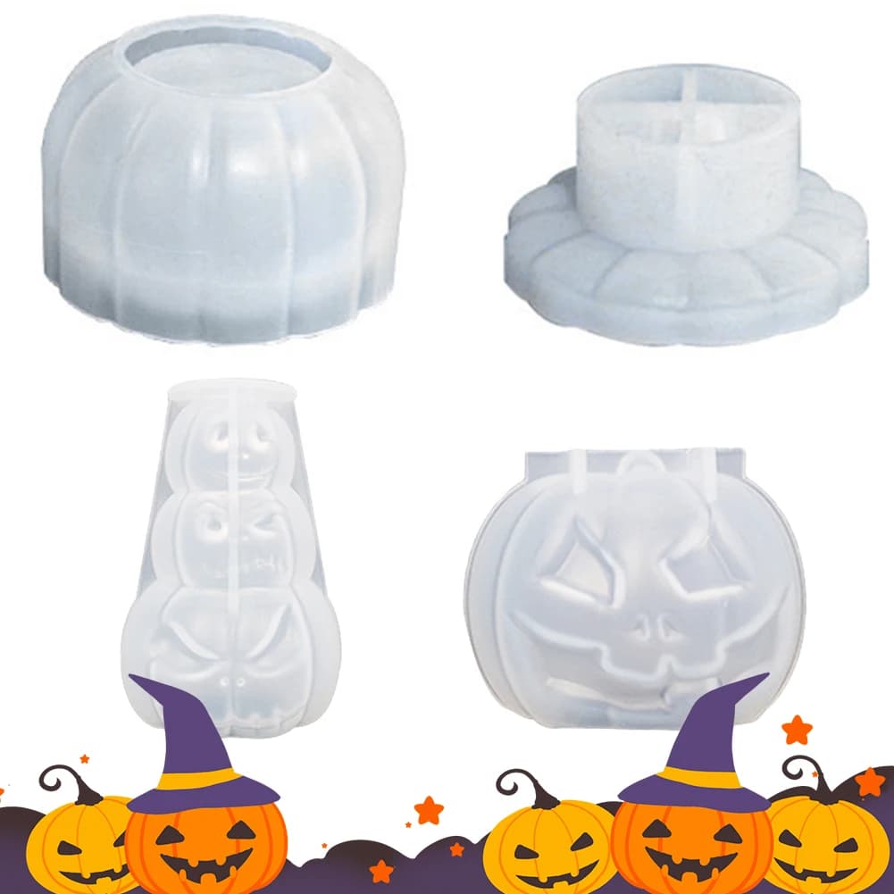 Portacandele in Silicone a Forma di Zucca per Halloween, Stampo 3D per Candele a Forma di Zucca, Decorazione per Feste
