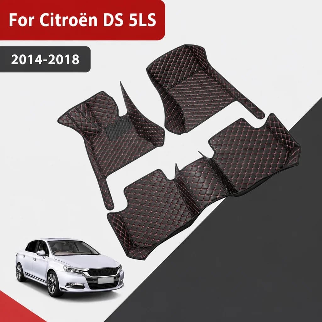 Tappetini per Auto per Citroen DS 5LS 2018 2017 2016 2015 2014, Tappeti Personalizzati, Accessori Interni Auto, Copri-Poggiapiedi