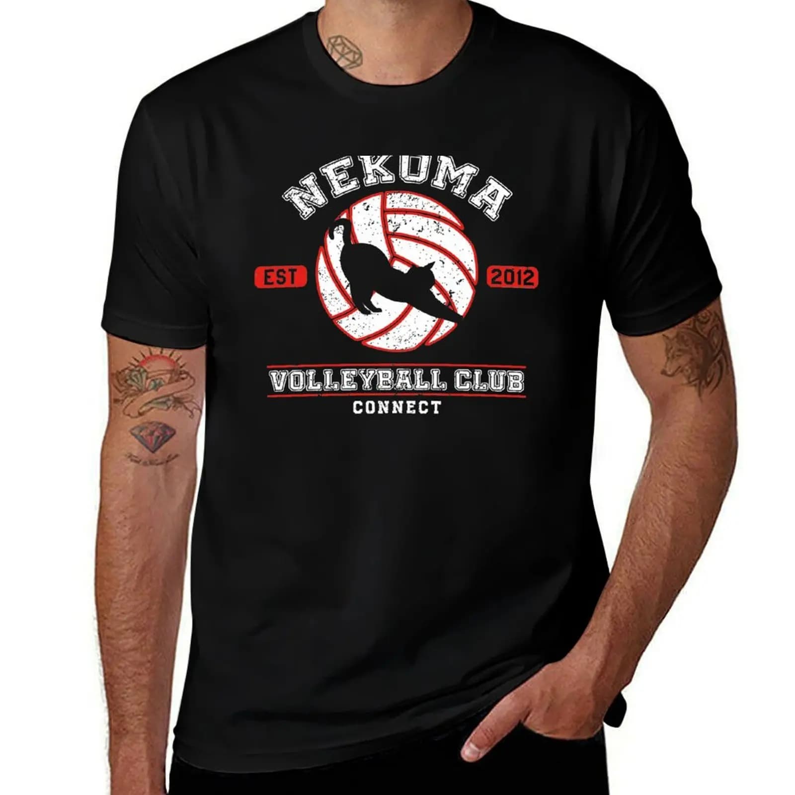 Nekoma Connect High School Volleyball T-Shirt Casual Trendy Streetwear Tee Shirt