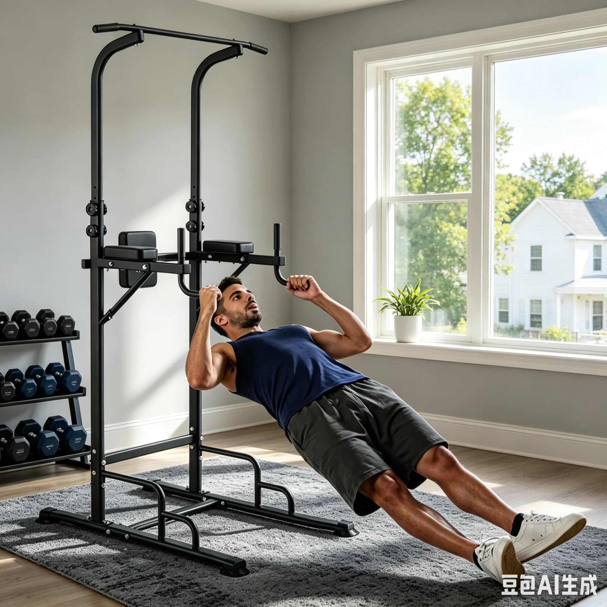 Hot Selling Adjustable Height Pull up Bar Dip Station Multi-Functional Power Tower for Strength Training Calisthenics Home Gym