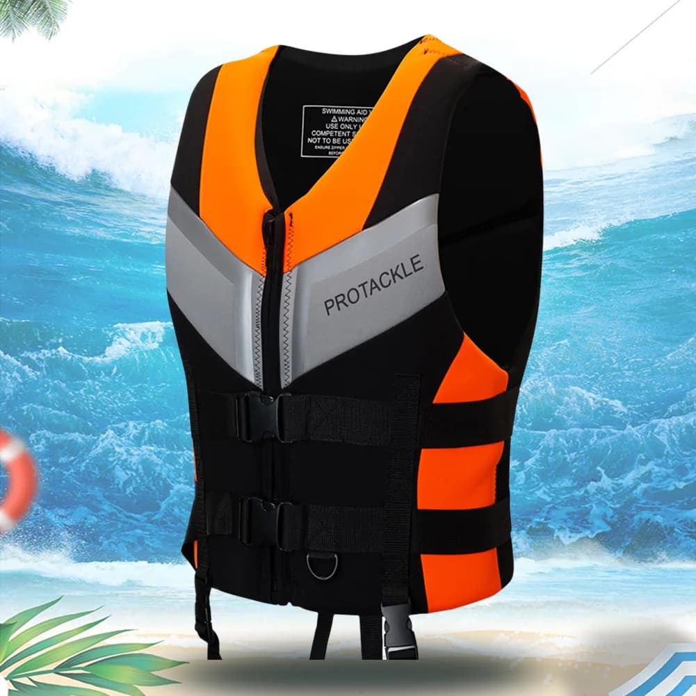 Neoprene Life Vest Buoyancy Drifting Safety Vest Lightweight Safety Buckle Floating Foam Adjustable for Surfing Sailboard Rowing