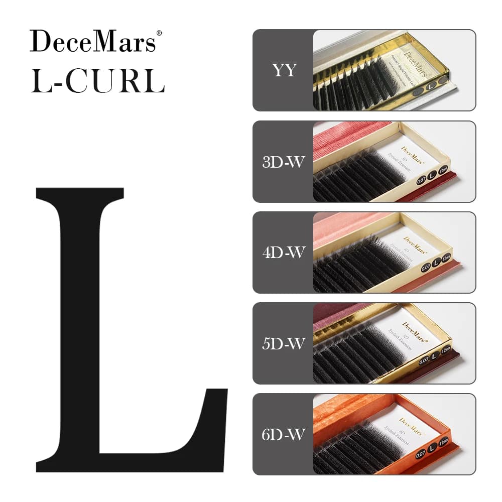 DeceMars L-curl M Curl YY 3D 4D 5D 6D Eyelash Extension 12 Lines for Makeup