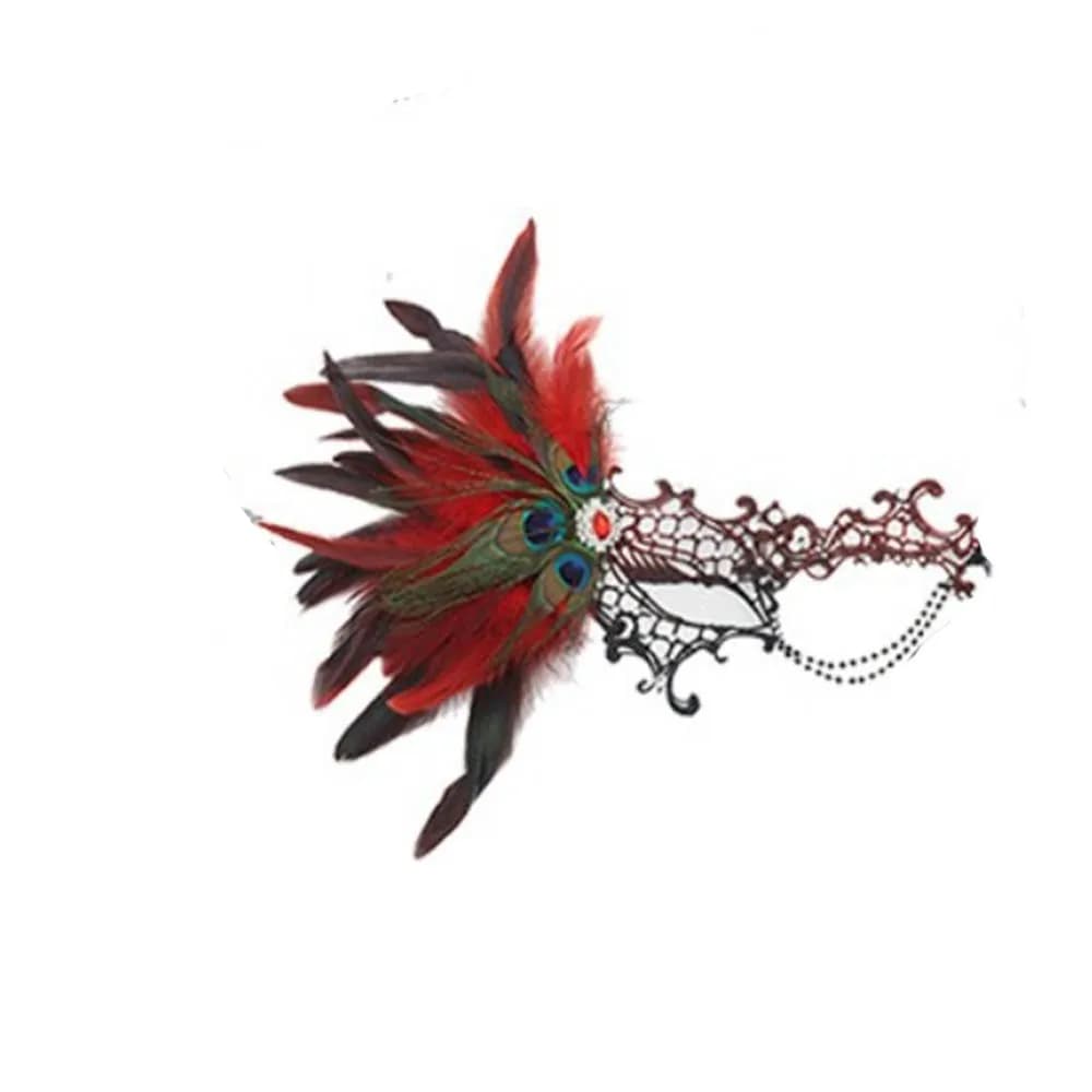 Feathers Design Half-Face Lace Mask Cosplay Masquerade Feather Mask Seductive Style Fancy Prom Masquerade Mask