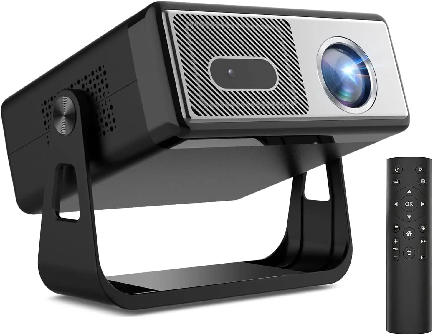 Proiettore Smart WiFi Bluetooth, 1080P FHD con Supporto 4K, Auto Focus e Keystone, Mini Portatile per Esterni e Film Domestici