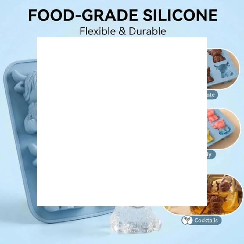 Stampo in Silicone a Forma di Mucca delle Highlands, Riutilizzabile, 3D, per Fondente, Cioccolato, Caramelle, Candele, per Dessert, Feste, Pasticceria Creativa Fatta in Casa