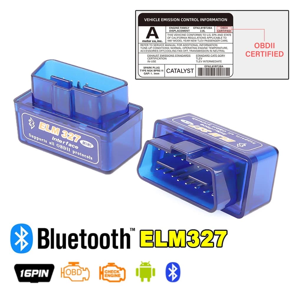Interfaccia a 16 PIN V2.1 ELM327 OBD2 Mini lettore di codici strumento di scansione Scanner per auto Bluetooth strumento diagnostico OBDII OBD 2 per telefono Android