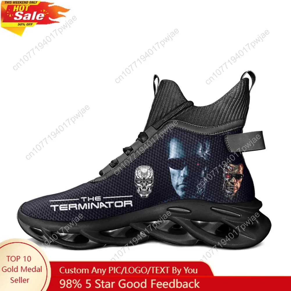 Scarpe da ginnastica basse personalizzate unisex Arnold Schwarzenegger Terminator, scarpe sportive casual da corsa