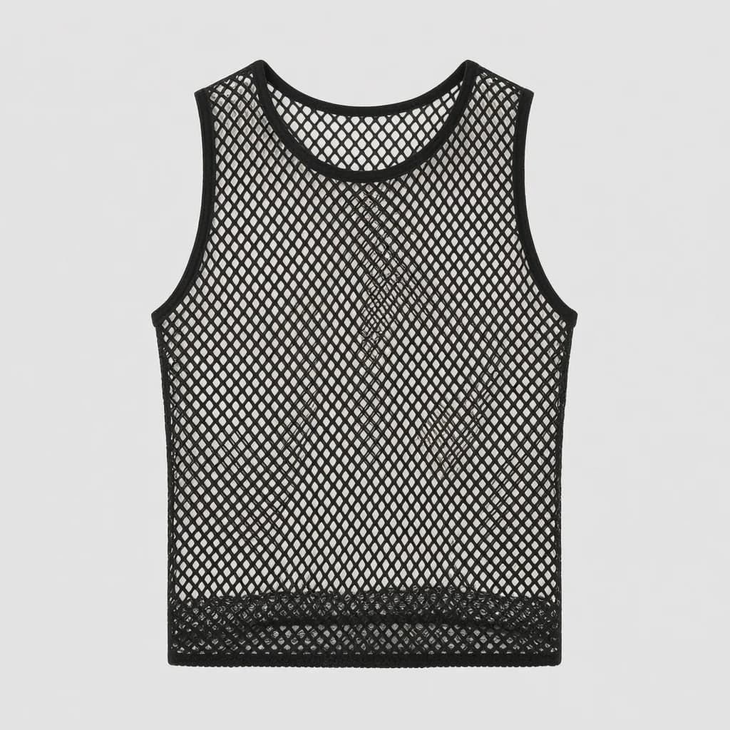 Sexy Transparent Mesh Ultra Thin Perspective Clothing Fishing Net Hollow Vest Headscarf Hood Cosplay Party