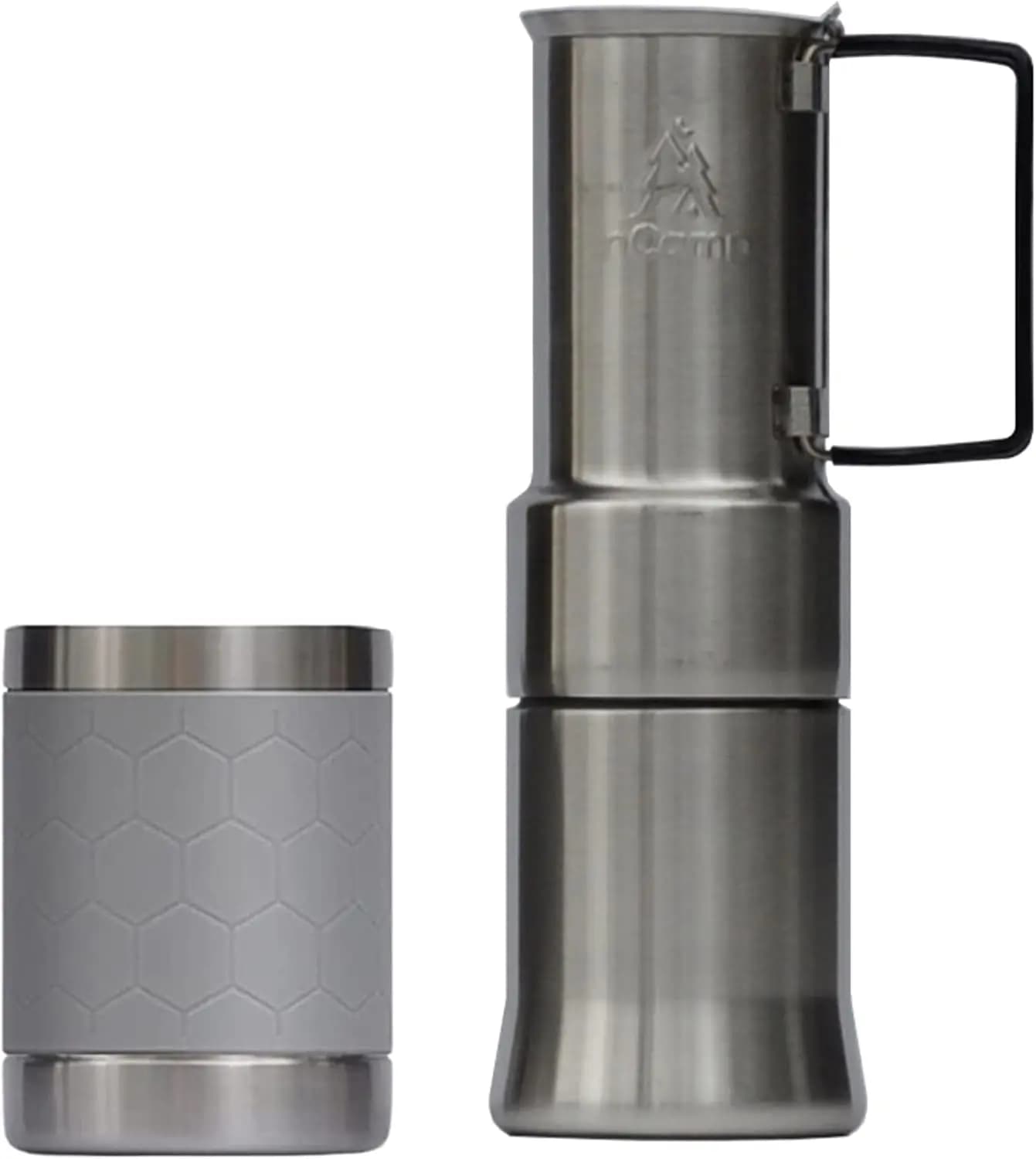 Portable Espresso Machine, Compact Travel Coffee Maker with Stainless Steel Construction, Reusable Camping Coffee Brewer, Includ
