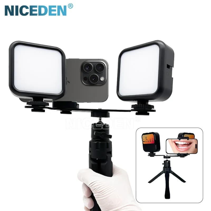 Niceden portable flashlight for dental photography, handheld dental lighting equipment for dentists with brightness adjustment