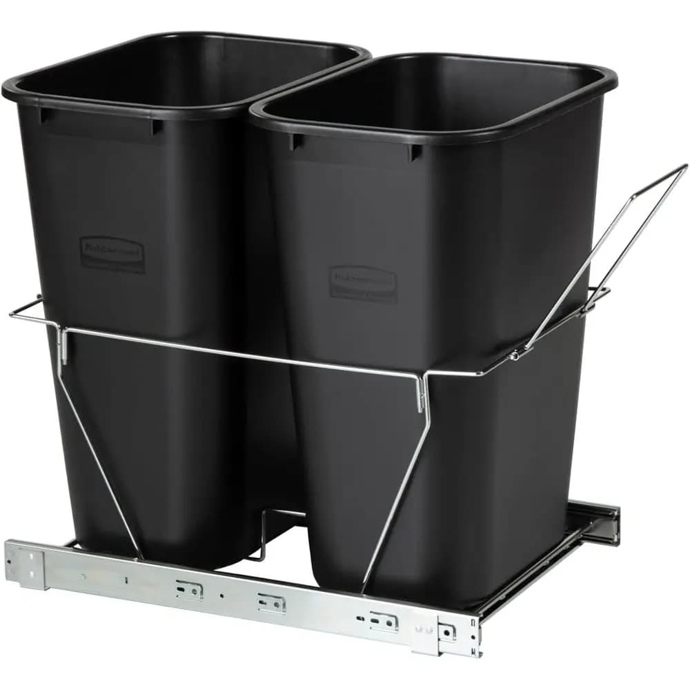 Cestino e Contenitore per la Raccolta Differenziata Estraibile per Mobile da Cucina, 20 Galloni, Nero, Sottolavello, per Casa/Cucina/Bagno