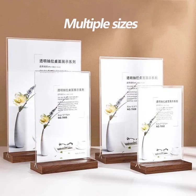 A4/A5 Clipboard Solid Wood Menu Board Acrylic Double Display Board Coffee Price List MenuTable Card Poster Photo Picture Frame