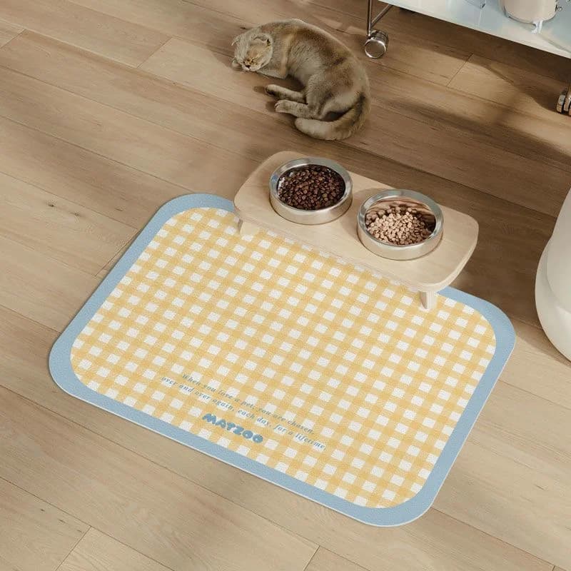 VIKAMA Cute Pet Feeding Mat Waterproof, Anti slip, Splash proof Pet Food Bowl Mat Easy to Clean Home Decoration