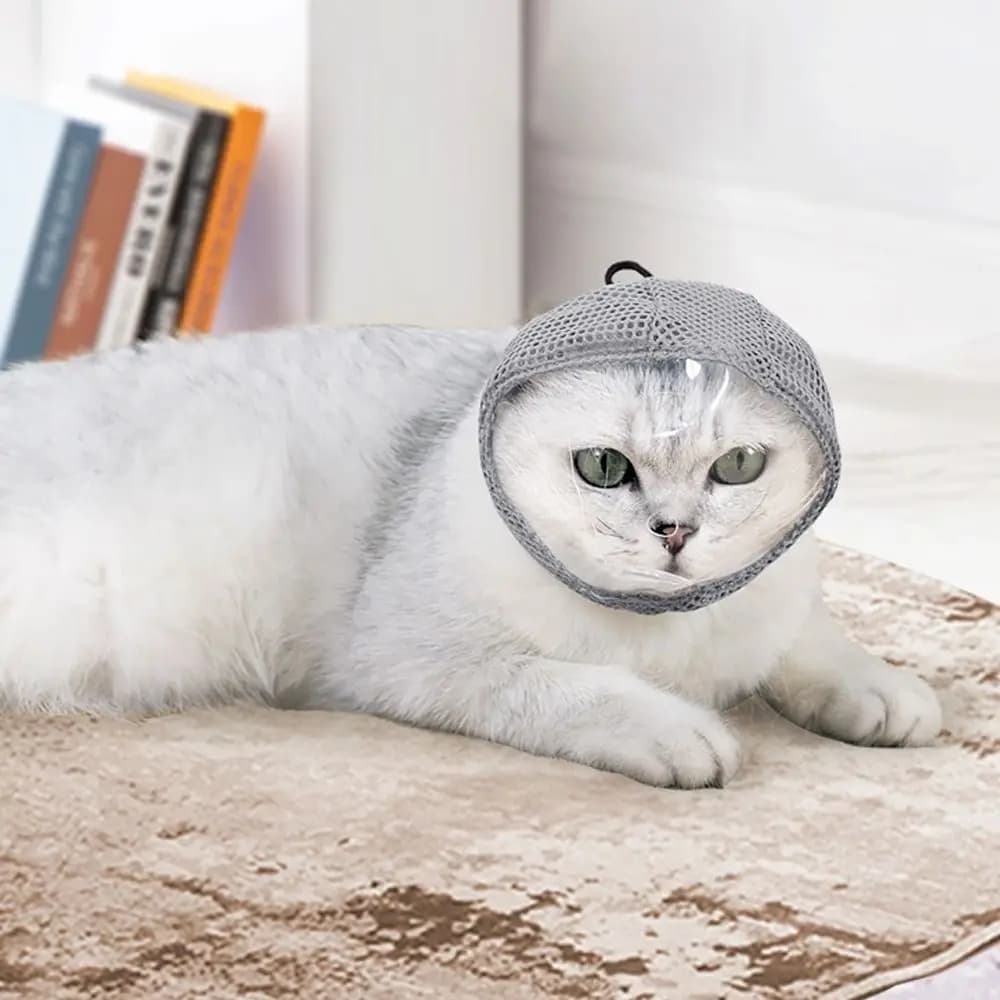 Breathable Cat Anti Bite Anti Scratch Comfortably Kitten Anti-bite Headgear Adjustable Pet Grooming Muzzle