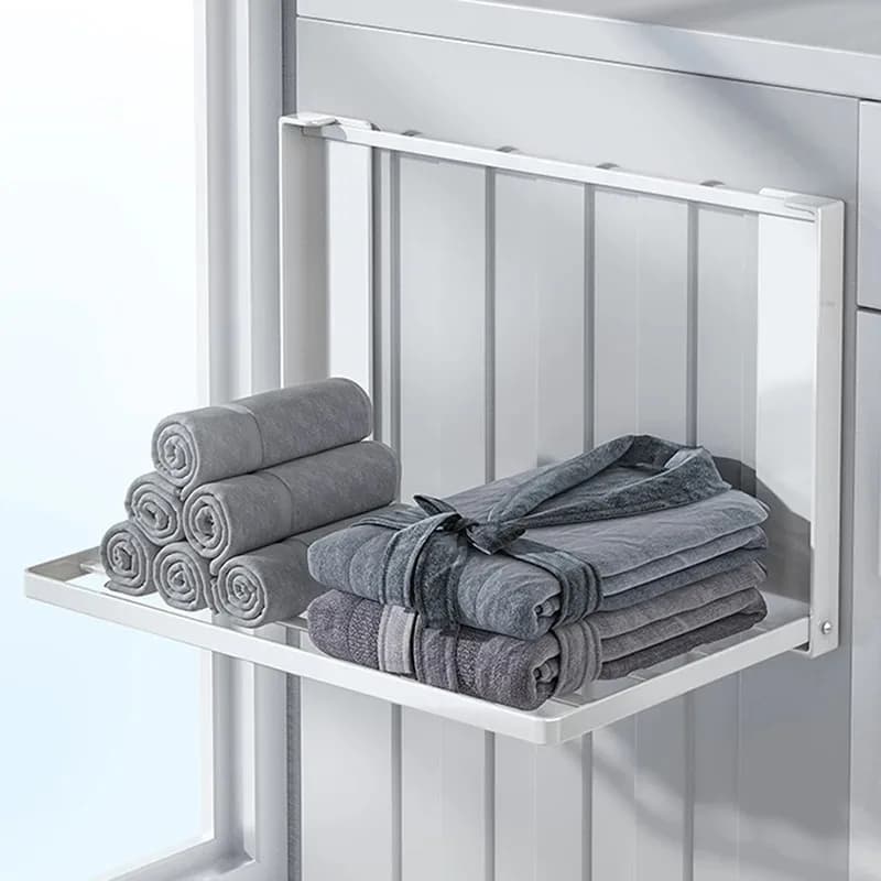 Balcony Washing Machine Magnetic Storage Rack Washing Machine Side Folding Clothes Towel Hanger Storage Rack Bathroom Shelf