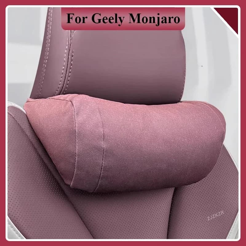 Per Geely Monjaro Xingyue L Auto Pelle Scamosciata di cotone Collo Cuscino di Protezione Schienale Lombare Cuscino Vita Cuscino Poggiatesta per Auto Cuscino