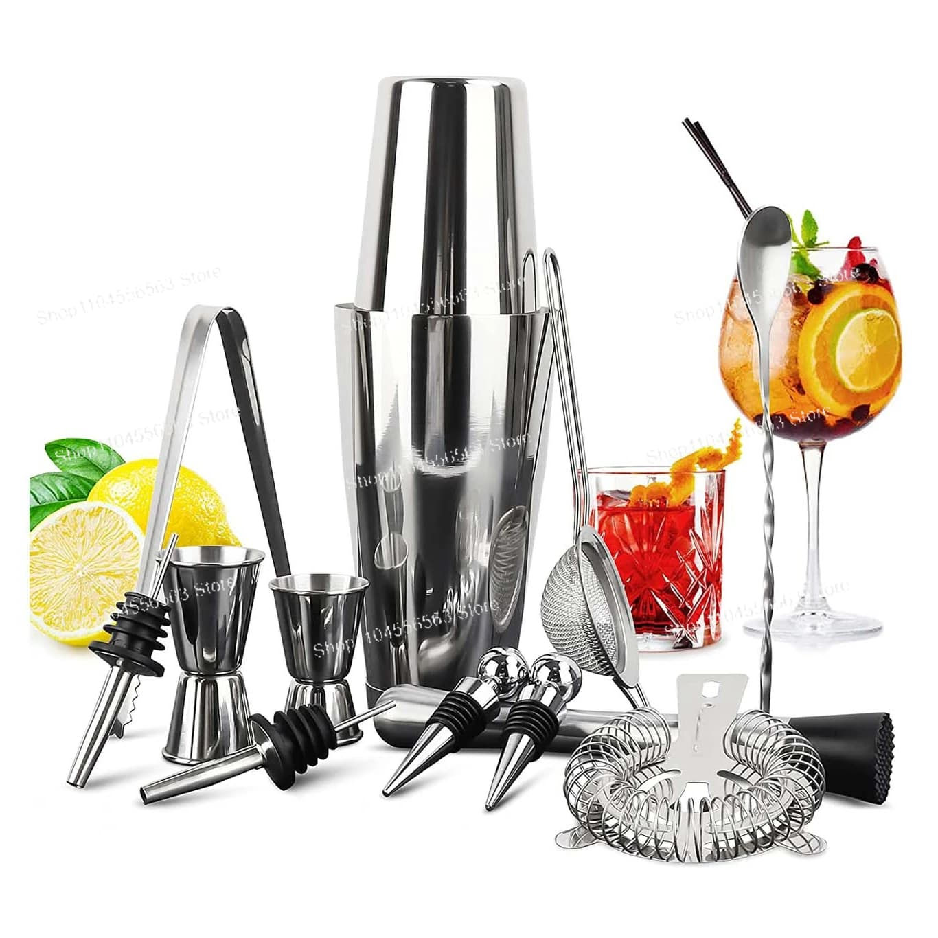 Camol Factory 13 pezzi Set di accessori per attrezzi da bar Kit da barista 750 ml ponderato + 600 ml Shaker da cocktail Boston non ponderato