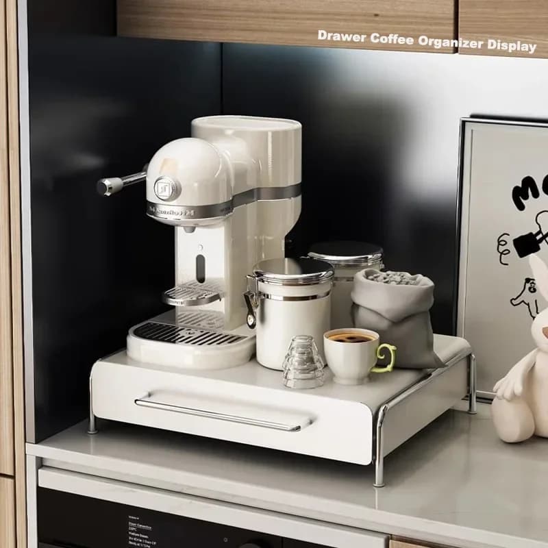 Cassetto portaoggetti per espositore per caffè in capsule, tavolo di grandi dimensioni, scatola portaoggetti per bustine di tè, scaffale per cassetti base per macchina da caffè