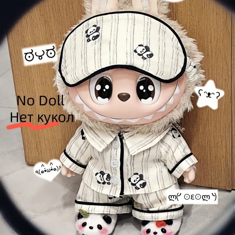 38 cm Per Zimomo Vestiti Panda Pigiama Carino Stile Casual Complessivo Il Spogliatoio Alla Moda E Creativo Labubu Accessori Nessuna Bambola