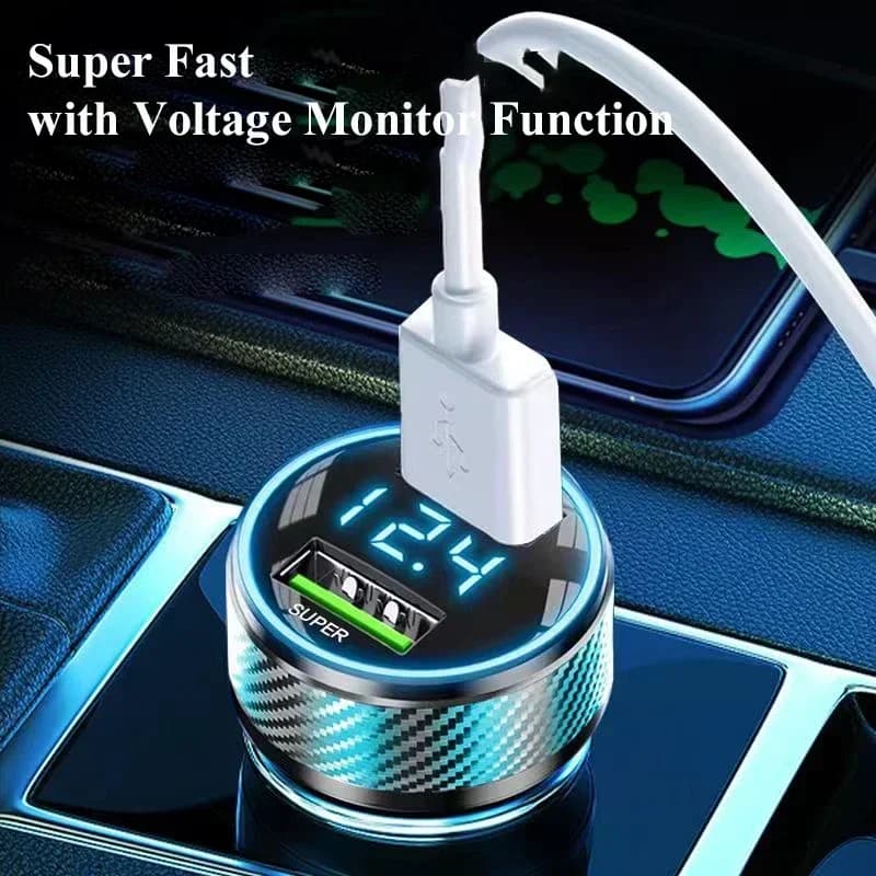 300 W 2 USB car charger adapter in 1 super fast charging with voltage monitor for Samsung OPPO VIVO Huawei Oneplus iPhone iPad