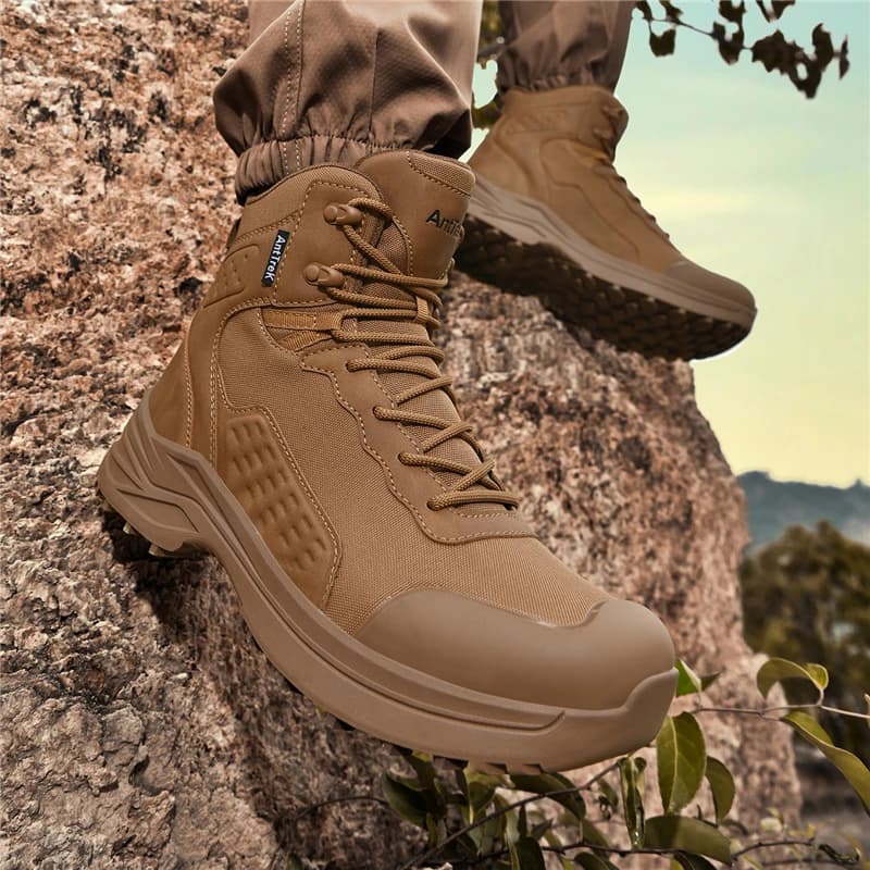 Men Lace Up Military Army Boot Unisex Work Hiking Shoe Tactical Boots Desert Waterproof Brand Climbing Shoe Male Ankle Size Plus