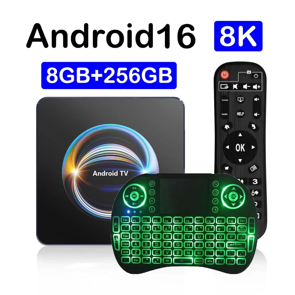 2026 X66 Set Top Box Android 16 RK3528 8K Video Media Player 256GB 64GB 128GB Dual Wifi 5G BT6.0 Google Assistant Smart TV Box