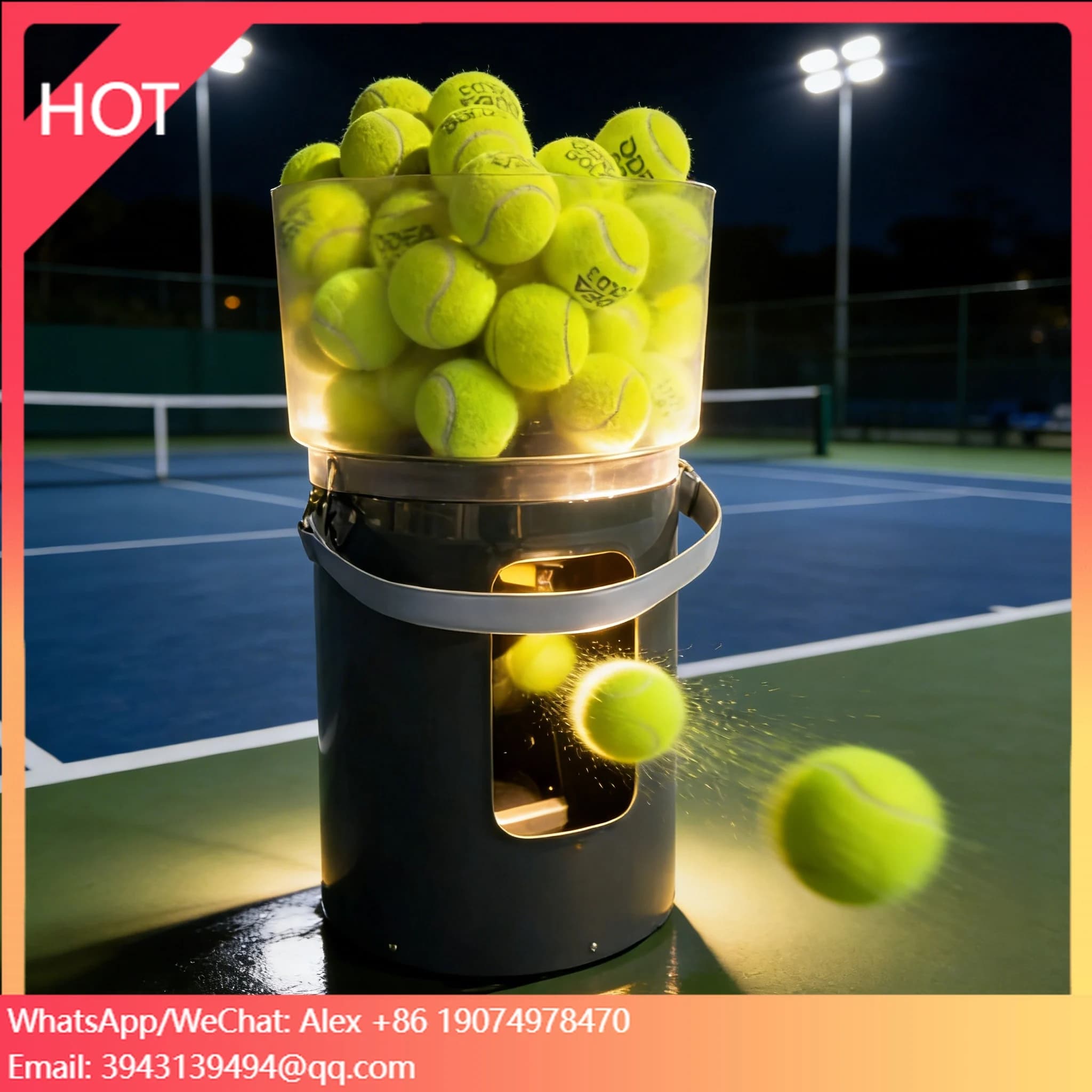 Lanciatore di Palline da Tennis Automatico per Allenamento Indoor, Molto Richiesto