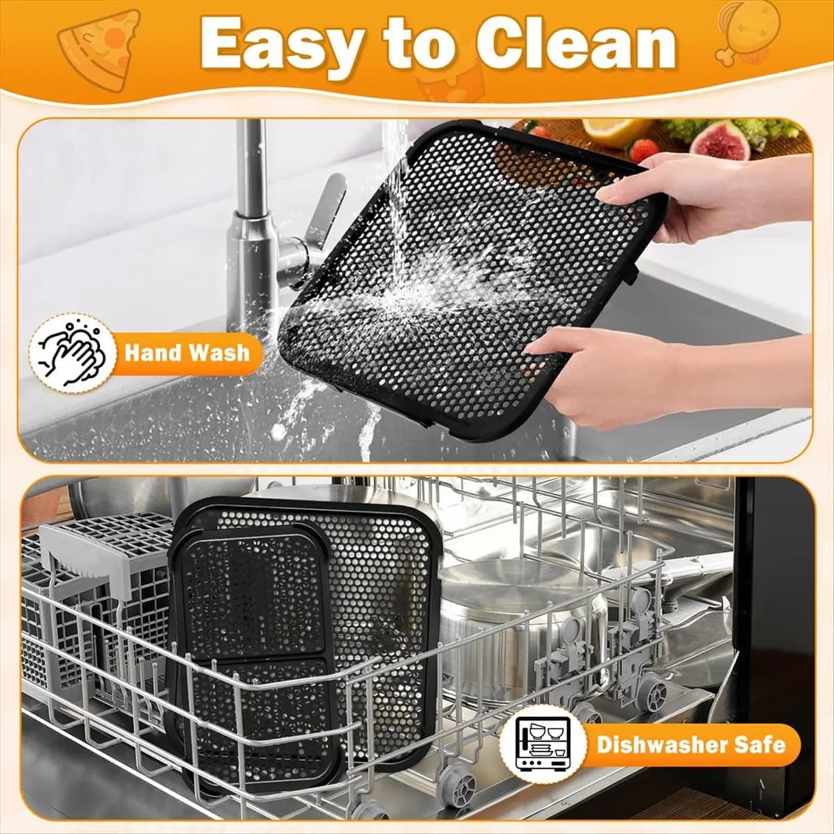 【Newest AT03】Silicone Splash Guards, Compatible for Airfryer 3000 Dual Basket 5000 Series Dual Basket,for NA350 NA550 3L