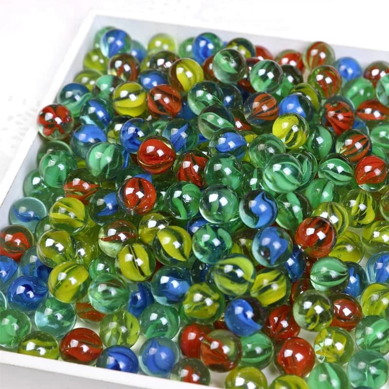 50Pcs 14mm Colorful Glass Marble Decor Balls, Multi-scene Vase & Fish Tank Filling Ornament, Glossy Round Glass Craft for Home D