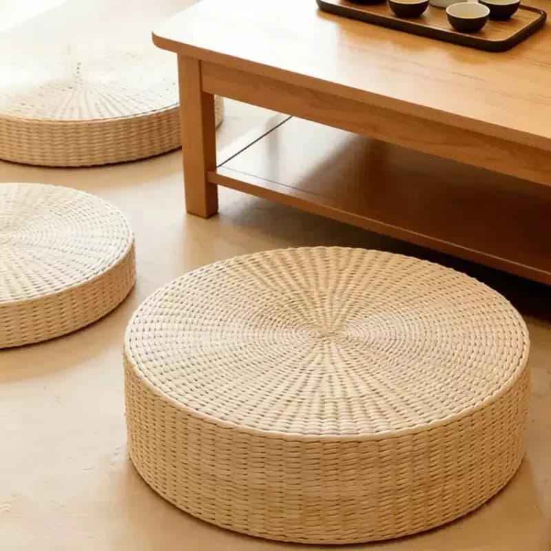 Everbright Store Futon Cushion Straw Tatami Japanese Bay Window Household Cushion Meditation Mat Straw Mat