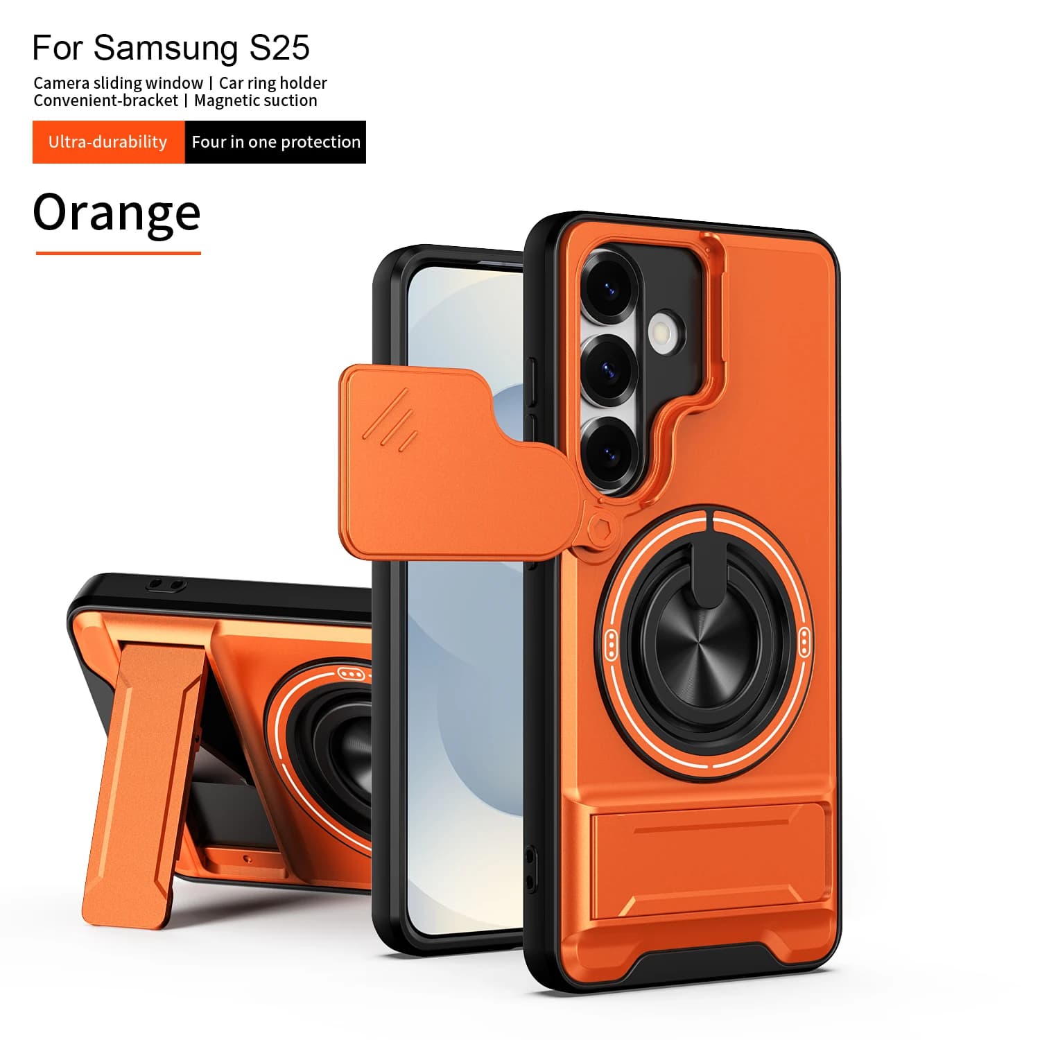 Custodia per Samsung S25, Cover per Galaxy S25+edge, Custodia per S25 FE, Supporto Magnetico Pieghevole Magsafe, Protezione Militare per Fotocamera