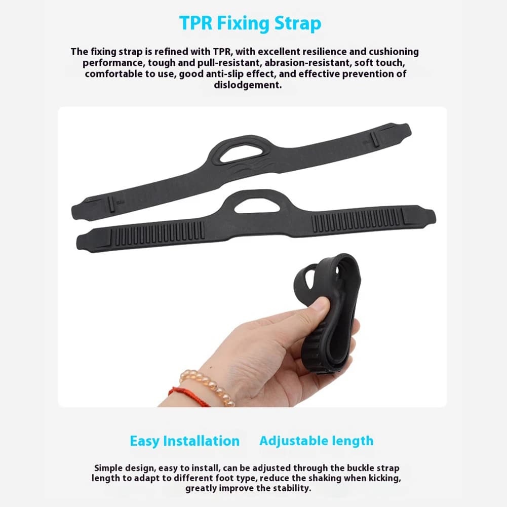 1 pair of dive fin straps with quick release buckles, adjustable straps for TPR fins, spare snorkeling and diving accessories