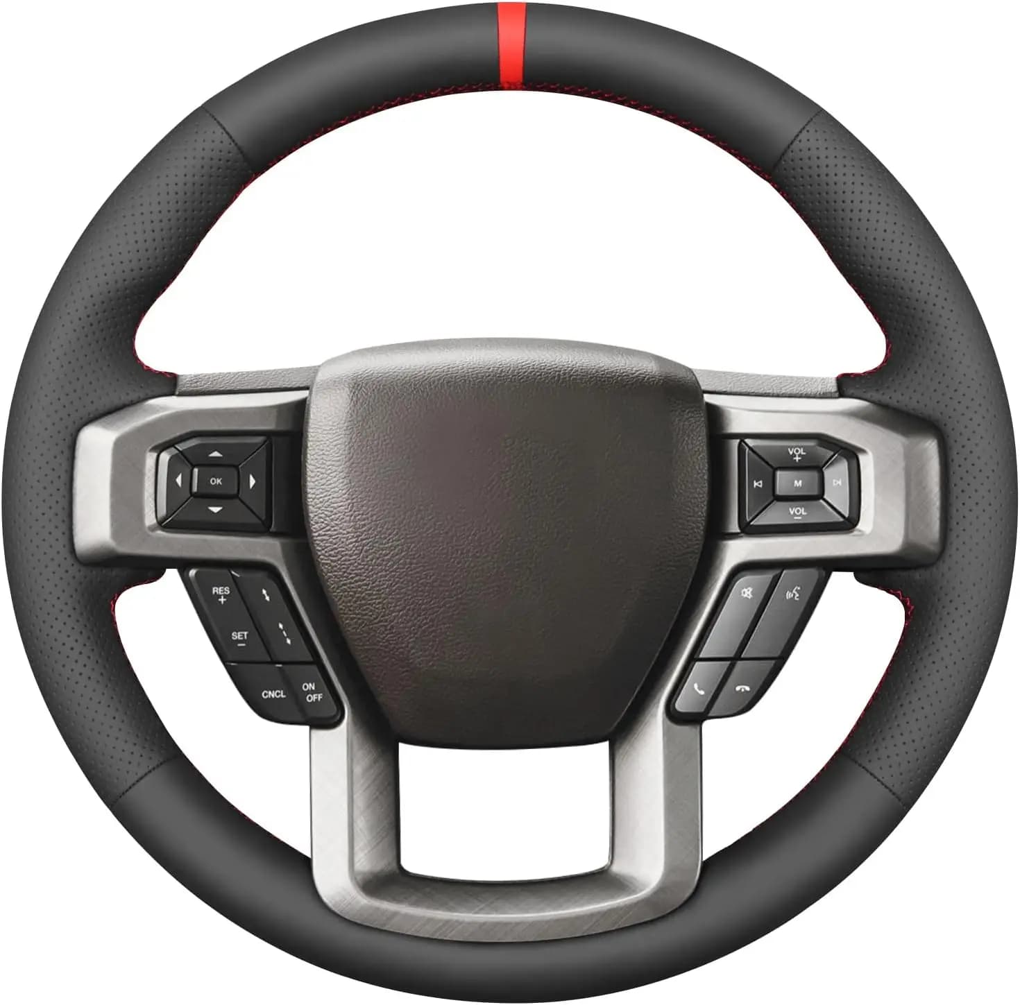 Coprivolante per Ford F150 F250 F350 F450 Expedition 2018, realizzato in pelle artificiale nera