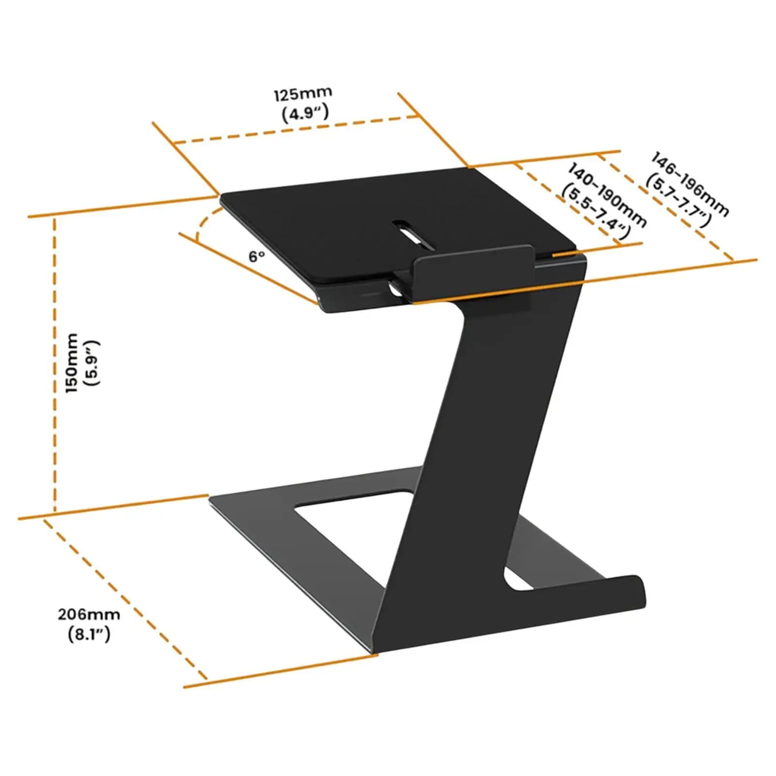 Desk Speaker Support, Studio Monitor Raise 6 ° Support space saver from sloping design with anti-vibration bearing for study room