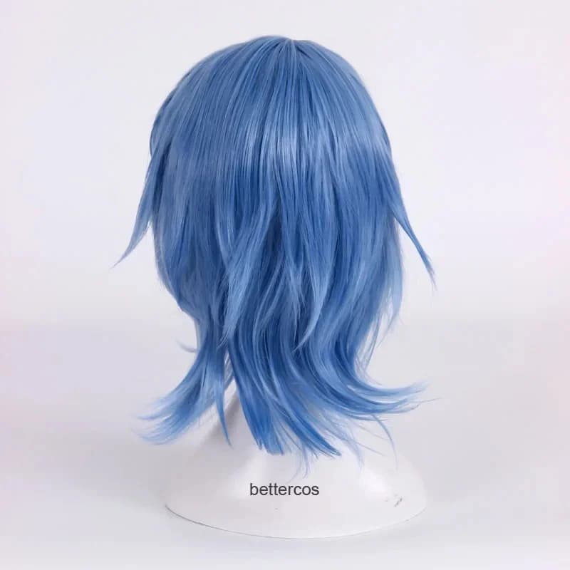 c;4\g,6'h.9/c;4\g,6'h.9/Kingdom Hearts III Aqua Cosplay Short Blue Styled Heat Resistant Synthetic Hair + Wig Cap6'h6'h\3,g'8/b'