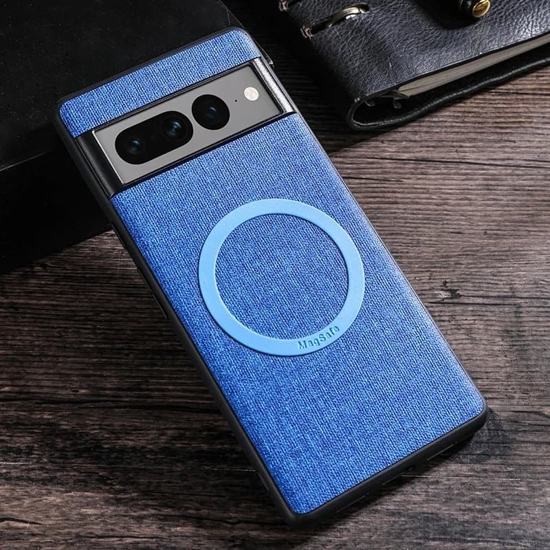 Case For Pixel 9 8 7 6 9Pro XL 8A 7A 6A Fabric Cloth Wireless Charge Magnet For Magsafe Cover Shockproof for Google Pixel7