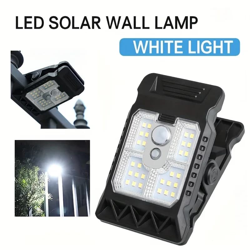 LED Solar Garden Lights Outdoor Solar Clip Light Waterproof Motion Sensor Camping Lamp Fence Street Landscape Wall Decoration