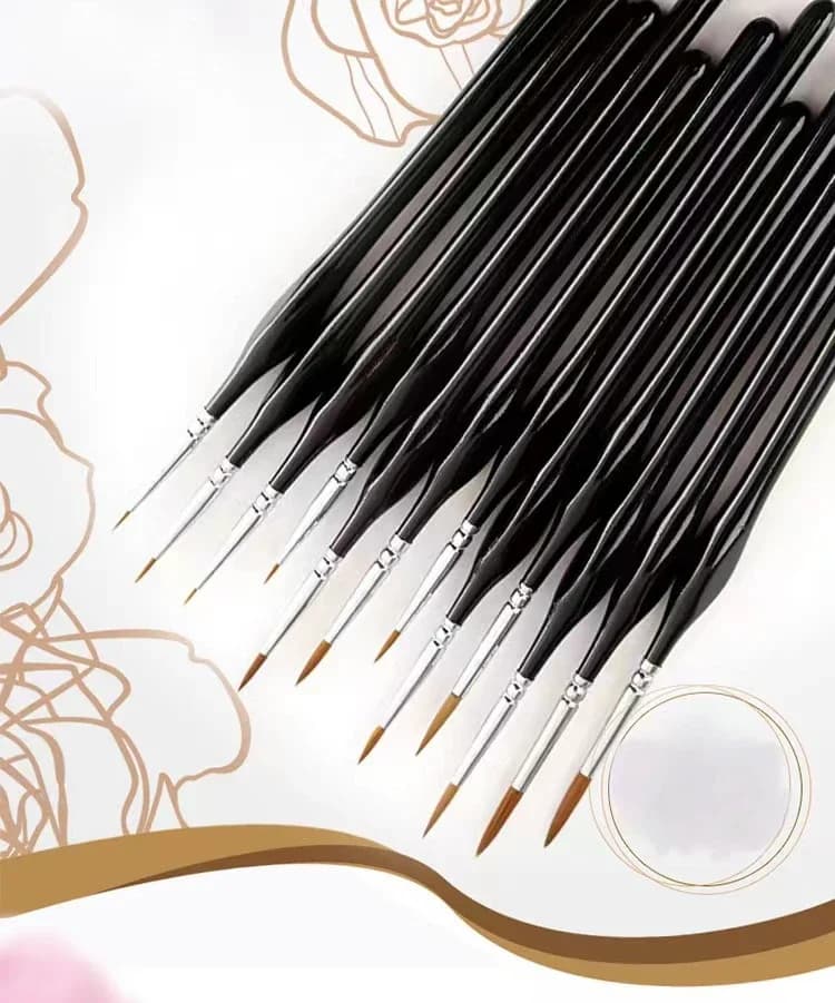 10pcs Ultra-Fine Liner Brush Set for Watercolor Gouache Detail Painting Art Hand Drawn Line Drawing Pen Calligraphy Drawing