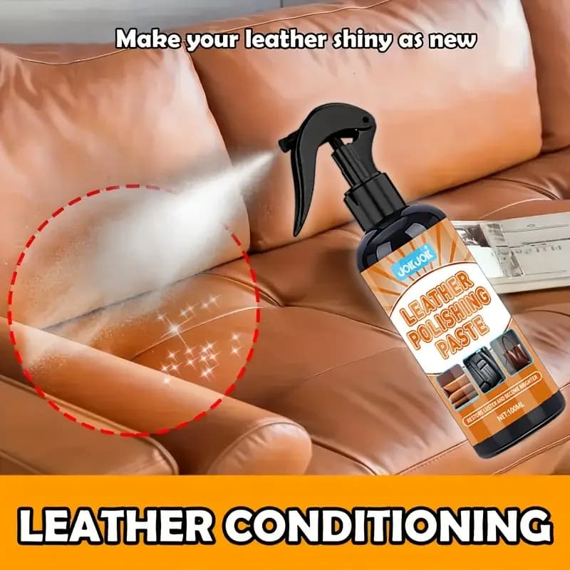 Kit universale per la cura della pelle: spray lucido per lucidare la pelle, restauratore di plastica per seggiolini auto, ripristinano la lucentezza, adatto per colorati