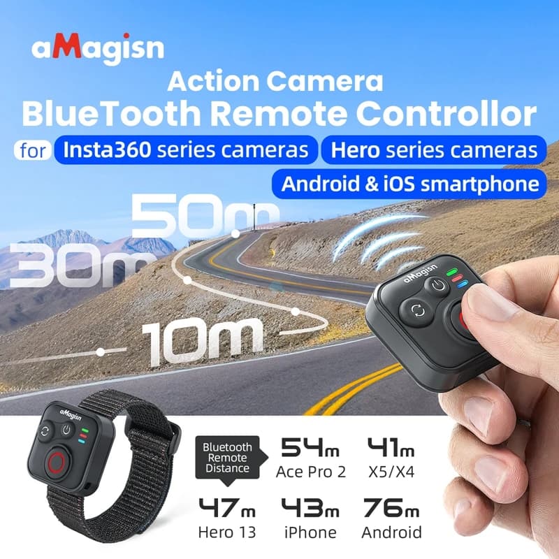 Telecomando Bluetooth per GoPro 13 12 Insta360 X5/4/3/ONE RS/Ace Pro 2/Go3S Orologio da polso per telefono con fotocamera Accessorio impermeabile