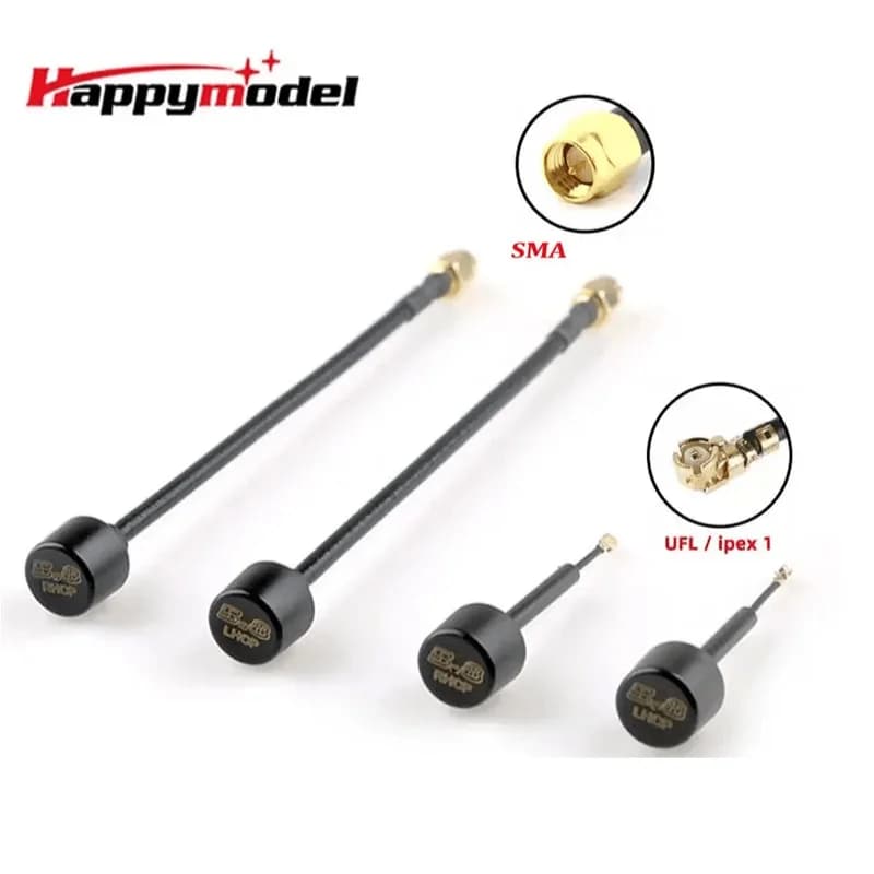 Lollipop HappyModel 5.8GHz RHCP 2.5dBi antenna, with SMA/UFL 150mm/60mm option, for FPV Racing drones Freestyle