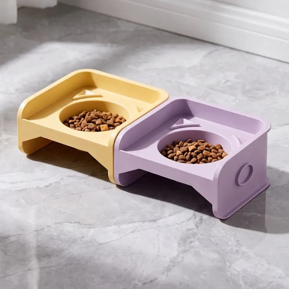 Ins Style Leak-Proof Elevated Cat Bowl Anti-Spill Removable Pet Feeding Dish Stable Base Neck Protect Dog Food Container Indoor