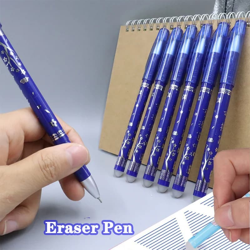 13pcs/Set Flower Erasable Gel Pens RefillBlack Blue Refill Rod 0.5mm Ballpoint Pen Washable Handle School Office Writing